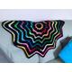 Neon Rainbow Blanket, Star Baby Pram Handmade Crochet, Ready To Ship
