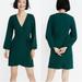 Madewell Dresses | Madewell Long Sleeve Faux Wrap Dress Green Medium | Color: Green | Size: M