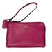 Coach Bags | Coach Corner Zip L-Zip Small Wristlet Bag Leather F53529 Pink Dahlia Wallet | Color: Pink | Size: Os