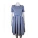Lularoe Dresses | Lularoe Small Midi Fit & Flare Striped Short Sleeve Amelia Dress W/ Pockets | Color: Blue/White | Size: S