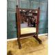 Pugin style antique oak cheval mirror - having ornate carvings to top and feet - and puginesque carved design to the side mounts and feet