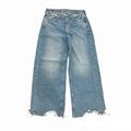 American Eagle Outfitters Jeans | American Eagle Medium Wash Super High Rise Baggy Wide Leg Jeans 10 Short Petite | Color: Blue | Size: 10