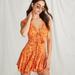 Free People Dresses | Free People It Takes Two Wrap Orange Women Dress Size Xs Color Peach Combo | Color: Orange/Pink | Size: Xs