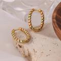 Free People Jewelry | Gold Oval Rainbow Huggie Hoop Earrings | Color: Gold/Yellow | Size: Os