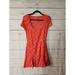 Free People Dresses | Free People Womens A Line Dress Red Mini Floral Stretch Scoop Neck Cap Sleeve M | Color: Red | Size: M