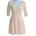 Free People Dresses | Free People Euc Minidress, Pale Peach And Beige Stretch Lace | Color: Orange/White | Size: Xs