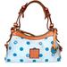 Dooney & Bourke Bags | Dooney & Bourke Vintage Canvas And Leather Shoulder Bag With Blue Polka Dot | Color: Blue/Tan | Size: Os