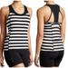 Athleta Tops | Athleta Women's Chase Athletic Black White Striped Racer Back Workout Tank Xs | Color: Black/White | Size: Xs