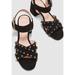 J. Crew Shoes | J. Crew Embellished Penny Heeled Sandals Black Suede Sz 10 | Color: Black | Size: 10