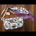 Coach Bags | Coach Kristin Graphic Op Art Large Wristlet, Scarf Included Nwt | Color: Cream/Purple | Size: Os