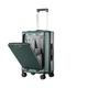 Meechi Suitcase Suitcase Front Opening Aluminum Frame Rolling Luggage Spinner Cup Holder Stand Cabin Travel Bag (Color : Blue Aluminum Frame, Size : 18")