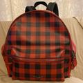 Coach Bags | Coach Charlie Buffalo Plaid Backpack | Color: Black/Red | Size: Os