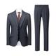 Men's 3 Piece Suits Dress Blazer Suits Classic Fit 2 Button Suits Tuxedo Jacket Blazer for Wedding Business Dinner with Broad Shoulders,Grey,Asian2XL (EUR L)