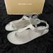 Michael Kors Shoes | Michael Kors Glittered Silver Color Jelly Flat Sandals Shoes Womens 8 New | Color: Silver | Size: 8