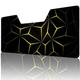 Geometric Mouse Pad XXXL Gaming Extended Large Mousepads 15.7 x 35.4 Inch with Stitched Edges and Non-Slip Rubber Base Large Computer Keyboard Mat for Work/Office/Home，Black and Yellow