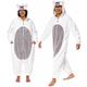 Sherpa Bear Adult Onesie - Animal Halloween Costume - Plush Teddy One Piece Cosplay Suit for Adults, Women and Men FUNZIEZ!, Polar Bear, Large
