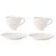 TOPBATHY 2 Sets Ceramic Cup and Saucer Set White Outfits Beverage Cup Coffee Saucer Cup Ceramic Decor Cappuccino Cup Tea Cup with Lid Ceramic Coffee Cup Latte Water Cup Ceramics Decorate
