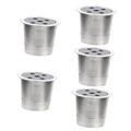 Veemoon 5pcs Stainless Steel Stainless Coffee Maker Reusable Cups for Coffee Reusable Coffee Filters Coffee Capsules Reusable Coffee Filter Cup Coffee Maker Filter Basket with Cover
