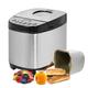 Bread Maker, Multifunctional Stainless Steel Horizontal Bread Machine 1-2Lb Automatic Breadmaker with 12 Recipes Digital Bread and 3 Loaf Size for Bread, Jam,Yogurt, Cake