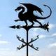 Metal Black Weathervanes Retro Wind Speed Spinner Roof Mount Weather Vane Outdoor Barn Stake 50cm Tall 7-03 (Dragon)