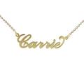Solid 9ct Yellow Gold Carrie Style (Sex & The City) With Curl Personalised Name Necklace With 18" (46cm) Trace Chain In Presentation Gift Box - ANY NAME MADE (See Description)