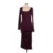 Michael Stars Casual Dress - Midi: Burgundy Dresses - Women's Size Large