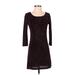 Trixxi Casual Dress - Sweater Dress: Burgundy Tweed Dresses - Women's Size Small