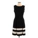 Calvin Klein Casual Dress - Fit & Flare: Black Color Block Dresses - Women's Size 10