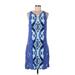 Soma Casual Dress - Shift: Blue Tie-dye Dresses - Women's Size Large