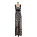 White House Black Market Casual Dress - Maxi Square Sleeveless: Black Baroque Print Dresses - Women's Size Small