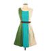 Tabitha Casual Dress - A-Line: Green Color Block Dresses - Women's Size 2