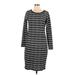 Lularoe Casual Dress - Sheath Crew Neck 3/4 sleeves: Gray Print Dresses - Women's Size Large