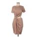 Shein Cocktail Dress: Tan Solid Dresses - Women's Size Large