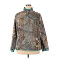 Realtree Fleece Jacket: Below Hip Teal Camo Jackets & Outerwear - Women's Size 2X-Large