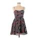 Moda International Casual Dress - Mini: Red Baroque Print Dresses - Women's Size 6
