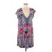 Nanette Lepore Casual Dress: Purple Floral Motif Dresses - Women's Size Medium