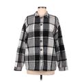 Jacket: Gray Checkered/Gingham Jackets & Outerwear - Women's Size Medium