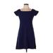 Parker Casual Dress - A-Line: Blue Solid Dresses - Women's Size Large