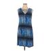 Spense Casual Dress - Shift: Blue Print Dresses - Women's Size X-Large