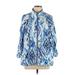 Zenergy by Chico's Track Jacket: Blue Acid Wash Print Jackets & Outerwear - Women's Size Large