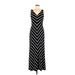 Lauren by Ralph Lauren Cocktail Dress - Maxi: Black Stripes Dresses - Women's Size 8