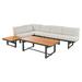 3-Piece Metal Outdoor patio Sectional Sofa Set with Height-adjustable Seating and Coffee Table with Cushion