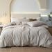Cotton Duvet Cover Set Comfy Simple Style Soft Breathable Textured Durable Linen Feel Bedding for All Seasons