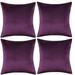 Everly Quinn Set Of 4 Throw Velvet Cushion Covers Velvet in Indigo | 22 H x 22 W x 1 D in | Wayfair BFA4A5BF37EB422487983D19777AA3BB