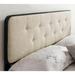 Latitude Run® Freyda Upholstered Panel Headboard Performance Fabric in Black/Brown | 38 H x 79.5 W x 1.5 D in | Wayfair