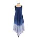 O'Neill Casual Dress - High/Low: Blue Acid Wash Print Dresses - Women's Size Small