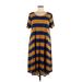 Lularoe Casual Dress - Midi: Brown Stripes Dresses - Women's Size Medium