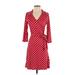 Star Vixen Casual Dress - Wrap: Red Polka Dots Dresses - Women's Size Small
