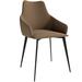 Ivy Bronx Luler Back Armchair Dining Chair Faux Leather/Upholstered in Brown | 33.07 H x 20.87 W x 17.91 D in | Wayfair