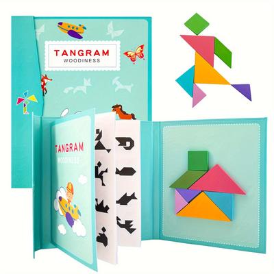 Magnetic 3d Puzzle Geometric Shapes Tangram Jigsaw Board Kids Montessori Games Baby Educational Wooden Toys